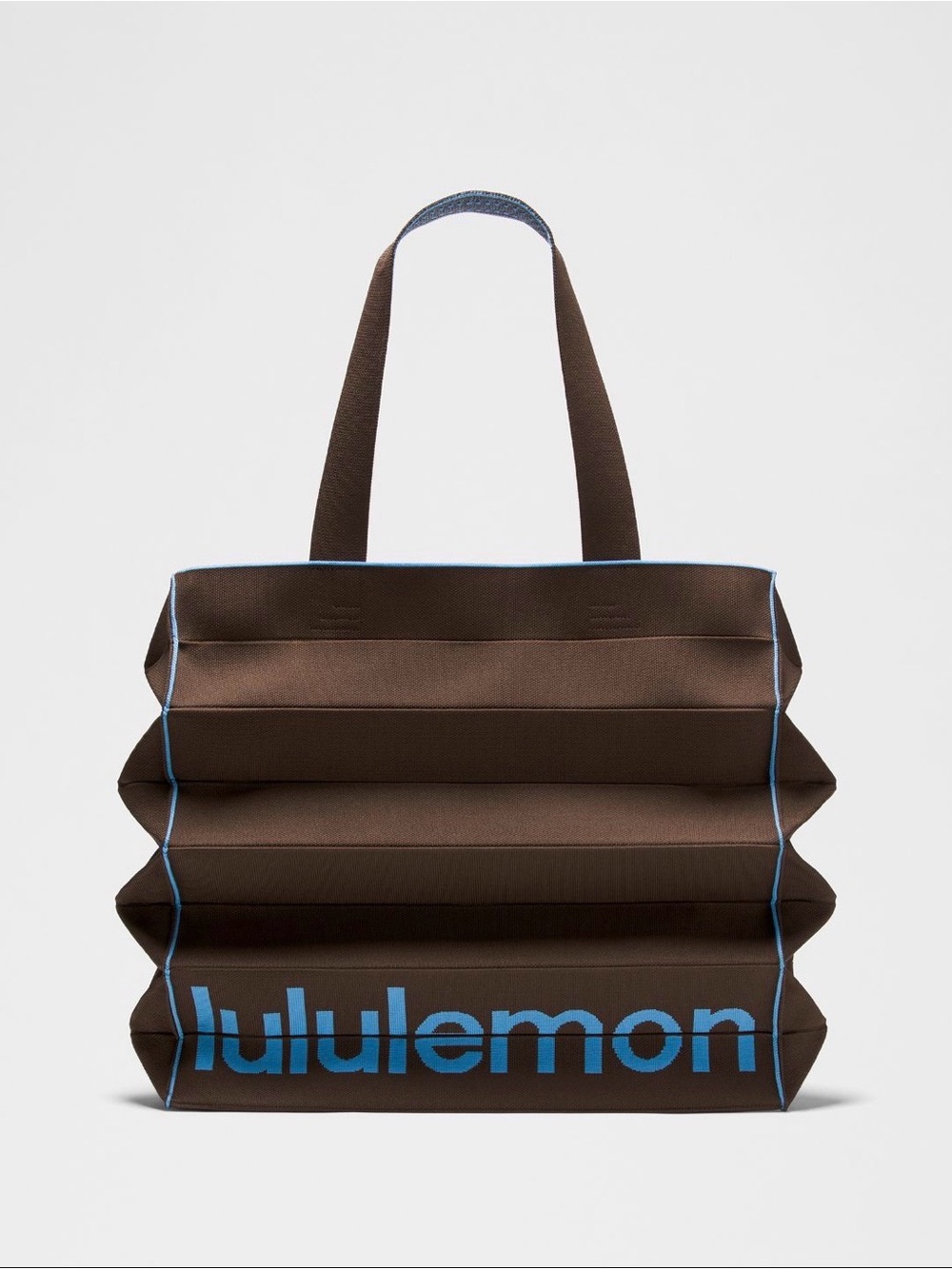 lululemon athletica FOLD IT HOLD IT Brown & Blue Logo Tote Bag